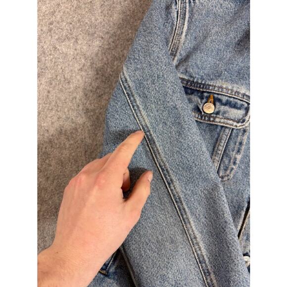 VTG Tommy Hilfiger Trucker Jean Jacket Women M Blue Stonewash Streetwear 90s Y2K - Picture 8 of 10